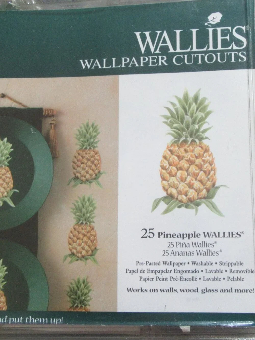 3 new packages Vintage Pineapple Wallies Wallpaper cutouts (75 total)